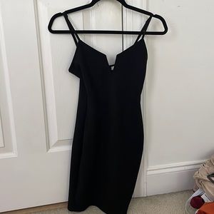 Saint Genies Black Mini Velvet Dress with V neckline size US 4